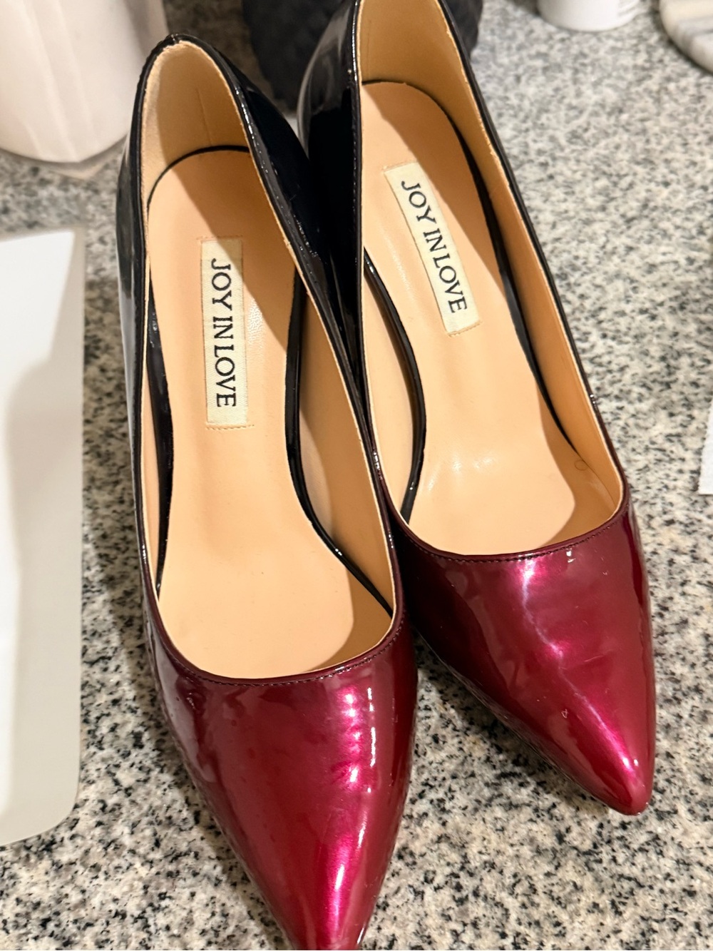 Women's Red Patent Pointed-Toe Pumps